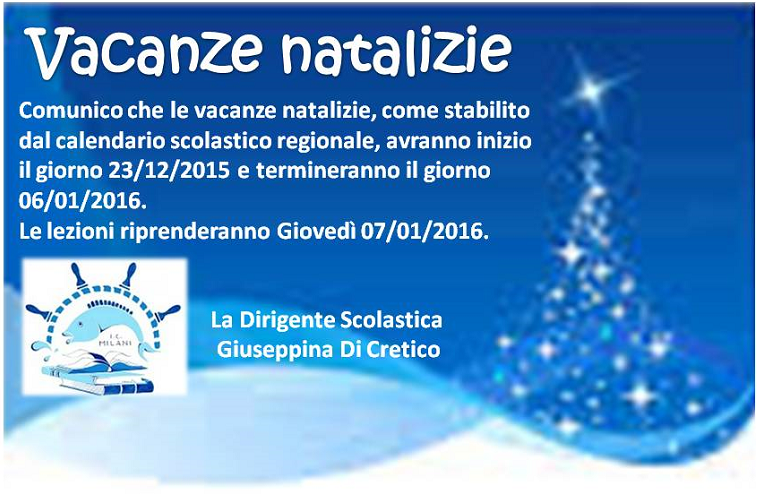 circolare vacanze natalizie