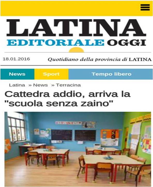 latina oggi scuola senza zaino