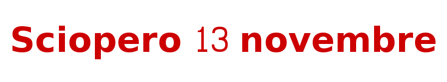 sciopero 13 novembre