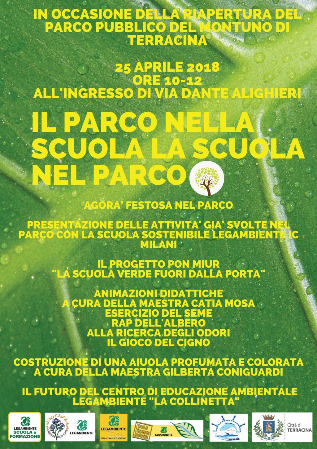LOCANDINA LEGAMBIENTE IL PARCO NELLA SCUOLA E LA SCUOLA NEL PARCO FINALE RIDOTTA